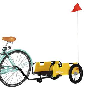 Przyczepka rowerowa, żółta, tkanina Oxford i żelazo