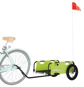 Przyczepka rowerowa, zielona, tkanina Oxford i żelazo