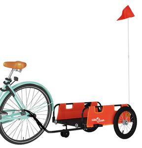 Przyczepka rowerowa, pomarańczowa, tkanina Oxford i żelazo