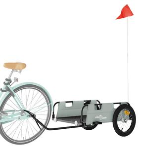 Przyczepka rowerowa, szara, tkanina Oxford i żelazo