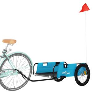 Przyczepka rowerowa, niebieska, tkanina Oxford i żelazo
