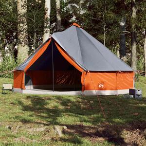 Namiot rodzinny tipi, 12-os., szaro-pomarańczowy, wodoszczelny