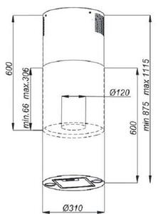Okap BEKO b300 BHCI31322BBH 300m3/h 61dB klasa C