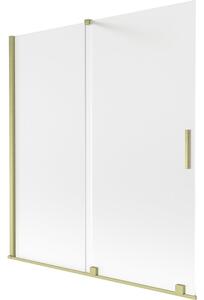 Mexen Velar parawan nawannowy 2-skrzydłowy rozsuwany 150 x 150 cm, szron, złoty szczotkowany - 896-150-000-31-55