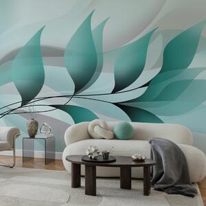Fototapety elegancka gałązka z turkusowymi liśćmi , Fototapety Natura, Fototapety Liście, w05660v1 : Uwalls.pl