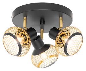 Moderne Reflektorek / Spot / Spotow zwart met goud 3-lichts - Lucas Oswietlenie wewnetrzne