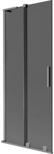 Mexen Velar L parawan nawannowy 2-skrzydłowy rozsuwany 80 x 150 cm, grafit, gun metal - 896-080-003-41-95