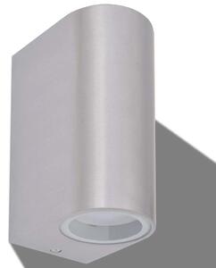 Lampy ścienne zewnętrzne, 2 szt., zaokrąglone, góra/dół