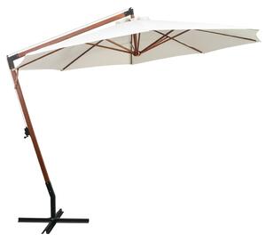 Parasol ogrodowy wiszący, 350 cm, drewniany, biały