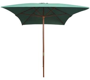 Parasol ogrodowy, 200x300 cm, drewniany stelaż, zielony