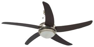 Wentylator sufitowy z lampą, 128 cm, brązowy