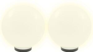Lampy zewnętrzne LED, 2 szt., kule 30 cm, PMMA