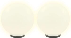 Lampy zewnętrzne LED, 2 szt., kule 40 cm, PMMA