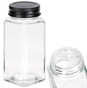 Pojemnik na przyprawy szklany 120 ML 24 szt. + 90 naklejek