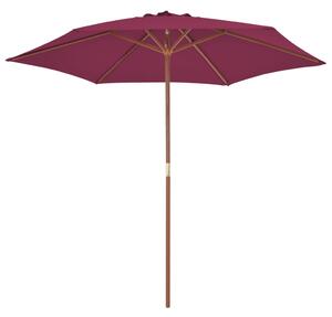 Parasol ogrodowy na drewnianym słupku, 270 cm, bordowy