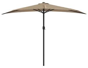 Półparasol balkonowy na słupku z aluminium, 300x155 cm, taupe