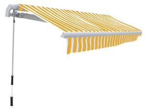 Markiza zwijana ręcznie, 300 cm, żółto-biała