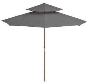 Parasol ogrodowy z podwójnym daszkiem, 270 cm, antracytowy