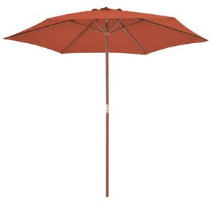 Parasol ogrodowy na drewnianym słupku, 270 cm, terakota