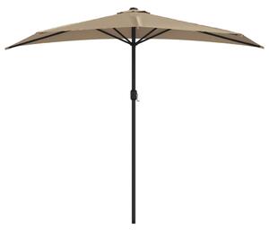 Półparasol balkonowy na słupku z aluminium, 270x144 cm, taupe