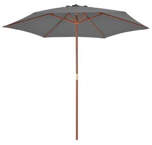 Parasol ogrodowy na drewnianym słupku, 270 cm, antracytowy