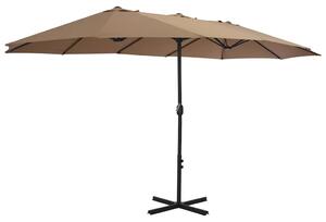 Parasol ogrodowy na słupku aluminiowym, 460 x 270 cm, taupe