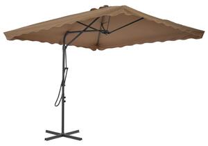 Parasol ogrodowy na słupku stalowym, 250 x 250 cm, kolor taupe