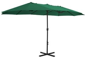 Parasol ogrodowy na słupku aluminiowym, 460 x 270 cm, zielony