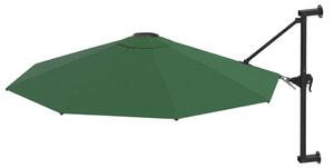 Parasol ścienny na metalowym słupku, 300 cm, zielony