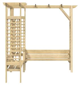 Pergola narożna z ławką, impregnowane drewno sosnowe
