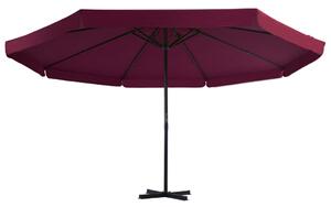 Parasol ogrodowy na słupku aluminiowym, 500 cm, bordowy