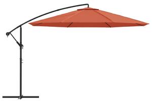 Parasol wiszący z aluminiowym słupkiem, 350 cm, terakotowy