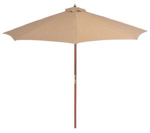 Parasol ogrodowy na drewnianym słupku, 300 cm, taupe