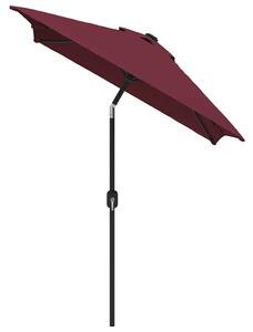 Parasol ogrodowy na metalowym słupku, 300 x 200 cm, bordowy