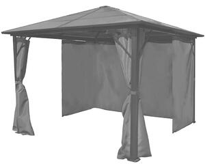 Altana ogrodowa z zasłonami, antracytowa, aluminium, 300x300 cm