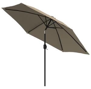 Parasol ogrodowy na metalowym słupku, 300 cm, kolor taupe