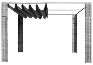 Altana z dachem, polirattan, 300x300x220cm, szary i antracytowy