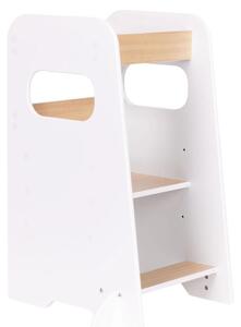 ECOTOYS FH-KF230092, wiea edukacyjna Montessori z regulowan platform, wysoko 23-43 cm, kolor biay