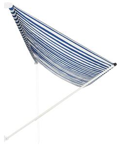 Markiza zwijana, 400 x 150 cm, biało-niebieska