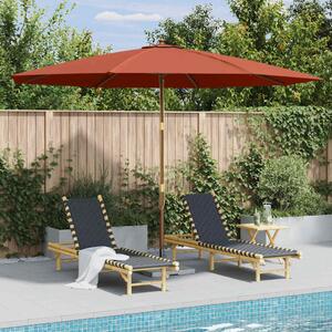 Parasol ogrodowy na drewnianym słupku, 350 cm, terakota