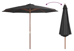 Parasol ogrodowy na drewnianym słupku, 350 cm, antracytowy