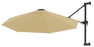 Parasol ścienny na metalowym słupku, 300 cm, kolor taupe