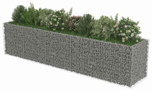Podwyższona donica gabionowa, galwanizowana stal, 450x90x100 cm