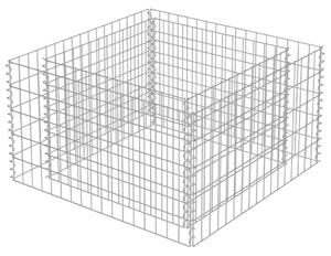 Podwyższona donica gabionowa, galwanizowana stal, 90x90x50 cm