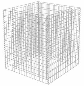 Podwyższona donica gabionowa, galwanizowana stal, 90x90x100 cm