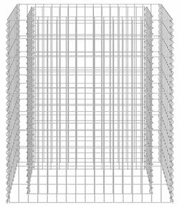 Podwyższona donica gabionowa, galwanizowana stal, 90x50x100 cm