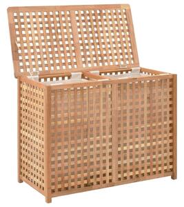 Kosz na pranie, 87,5x46x67 cm, lite drewno orzechowe