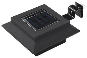 Lampy solarne LED do ogrodu, 12 szt., kwadratowe, 12 cm, czarne