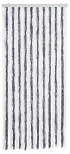 Zasłona przeciwko owadom, szarość i biel, 90x220 cm, szenil