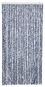 Zasłona na owady, niebieski, szarość i biel, 100x220 cm, szenil